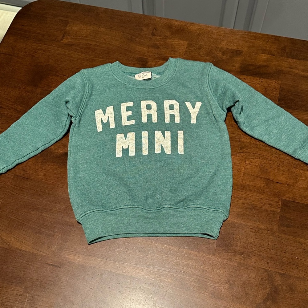 Merry Mini Kids Teal Sweatshirt